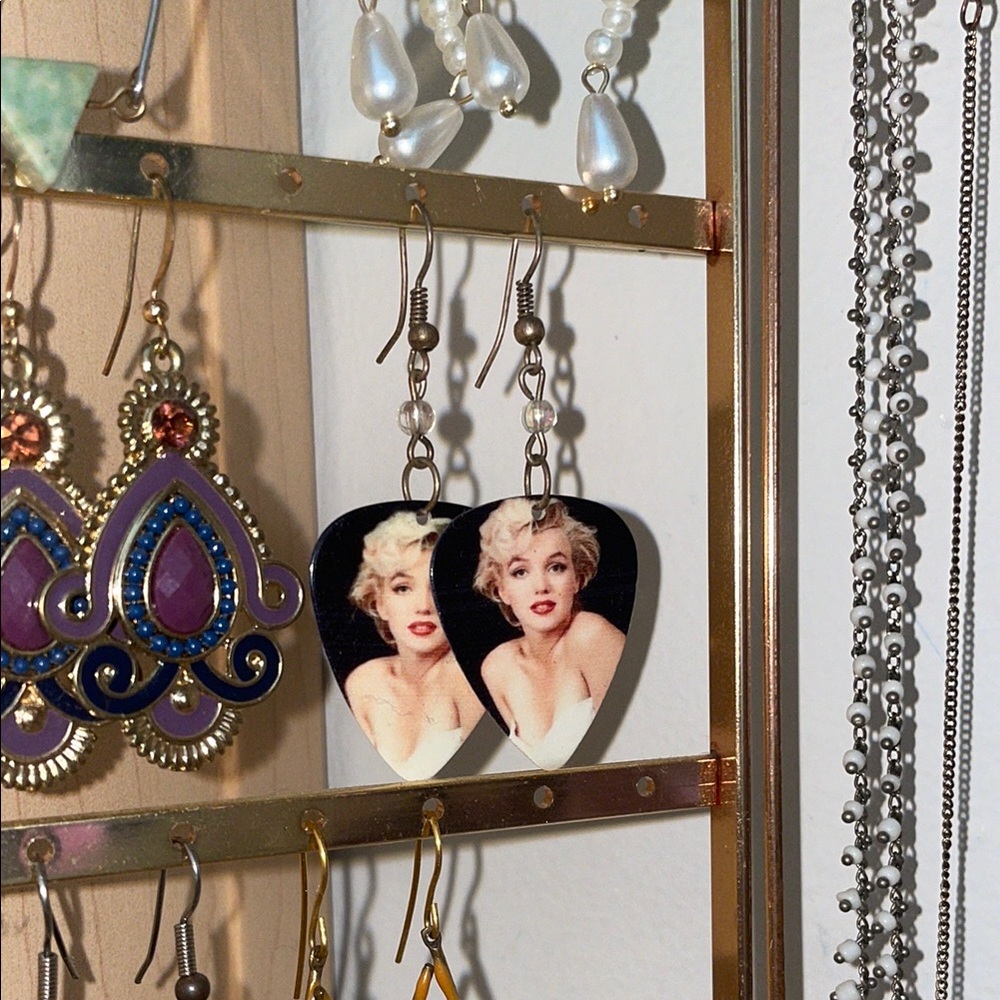 Marilyn Monroe Guitar Pic Earrings